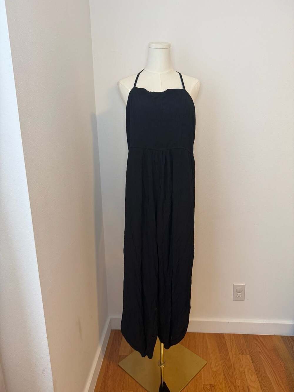 Halara Jumpsuit Size XL Black Open Back Lace Up